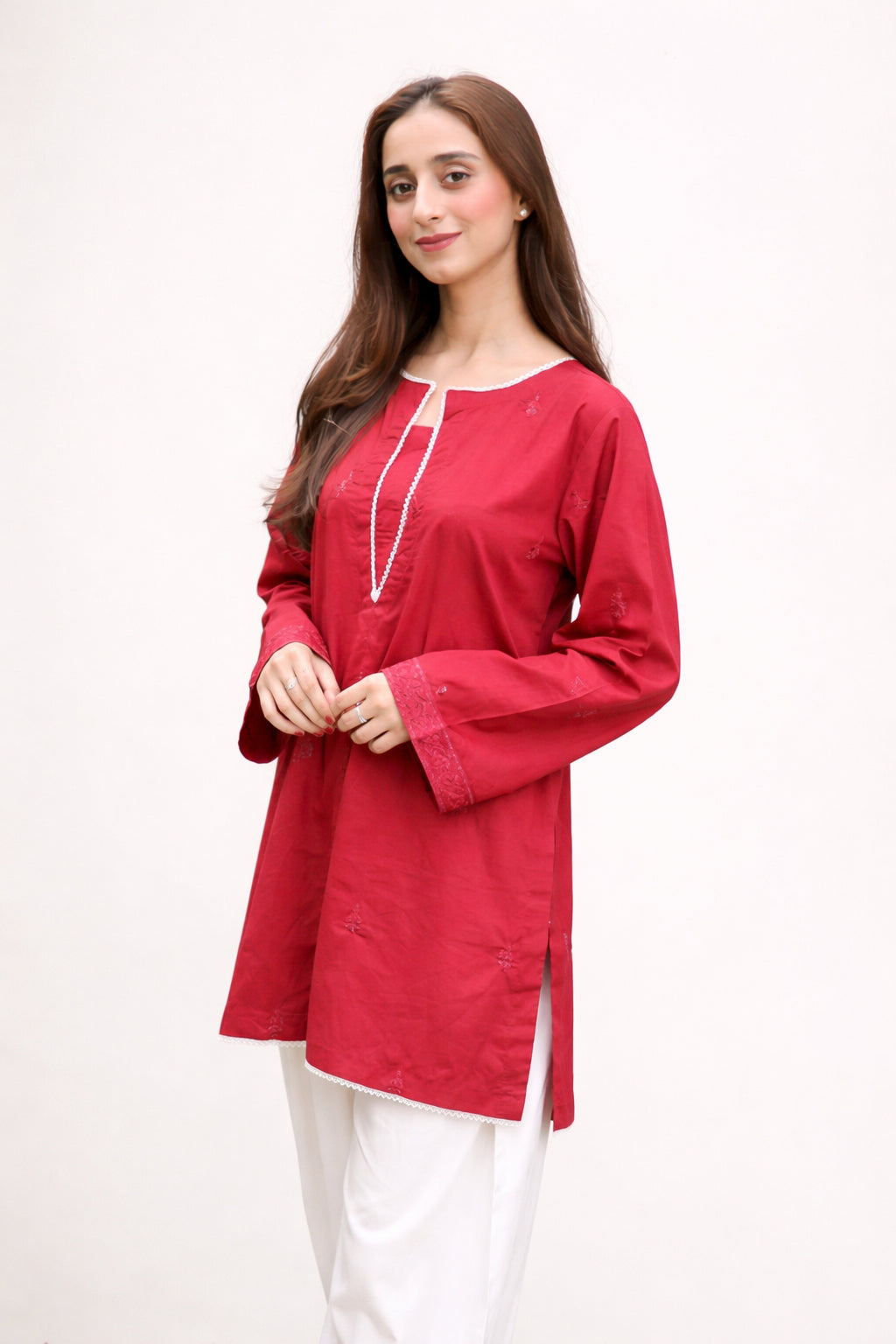 2 Piece Cotton Embroidred Co- Ord Set with  Salwar