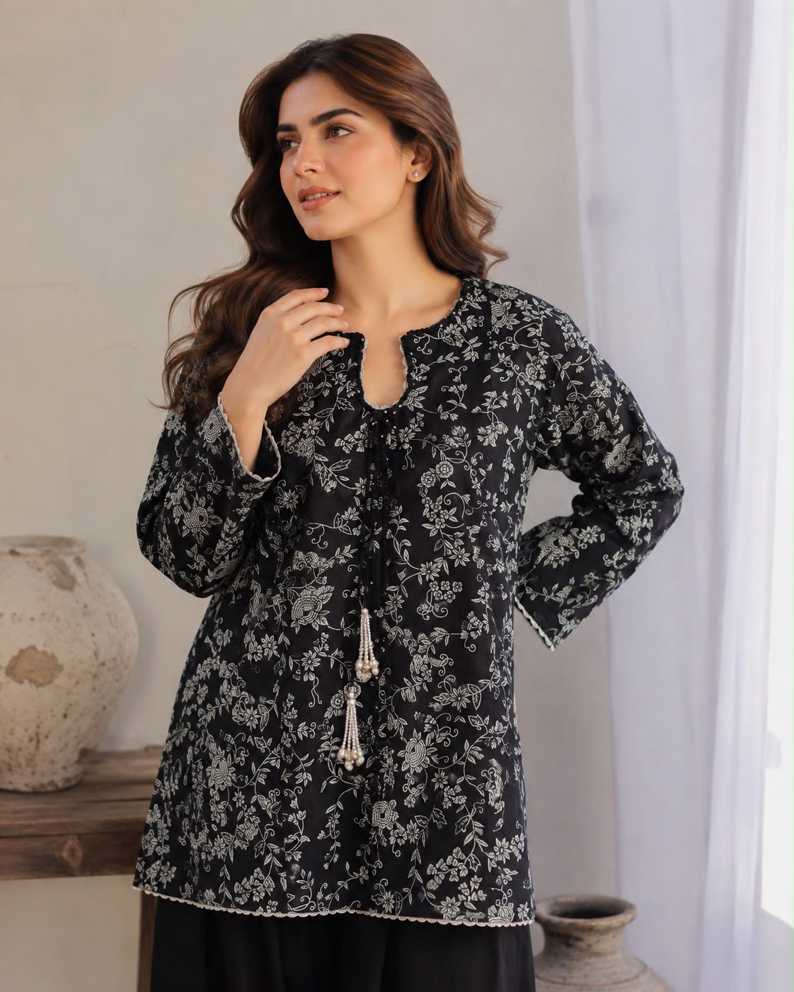 Premium Cotton Embellished Printed Shirt