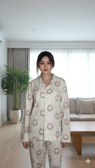 Women Pajama Suit – Floral Bow Print