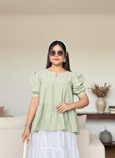 1 Piece Cotton Peplum Shirts for Women – Modest & Elegant Tops