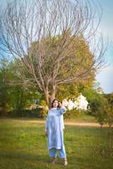 1 Piece Embroidred Chiffon Kurta ( Lined )