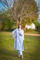 1 Piece Embroidred Chiffon Kurta ( Lined )