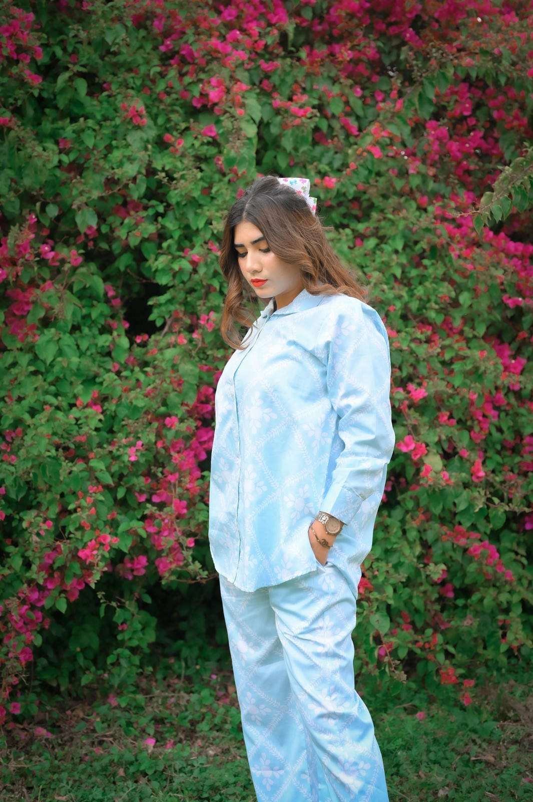 2 Piece Cotton Satin Printed Co-Ord Set