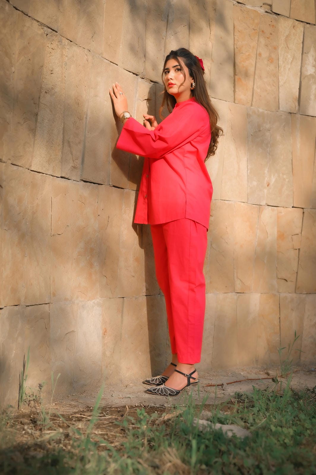 2 Piece Cotton Embellished Co- Ord Set