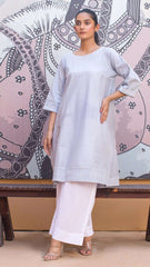 1 Piece Cotton Chambray Embroidered Shirt