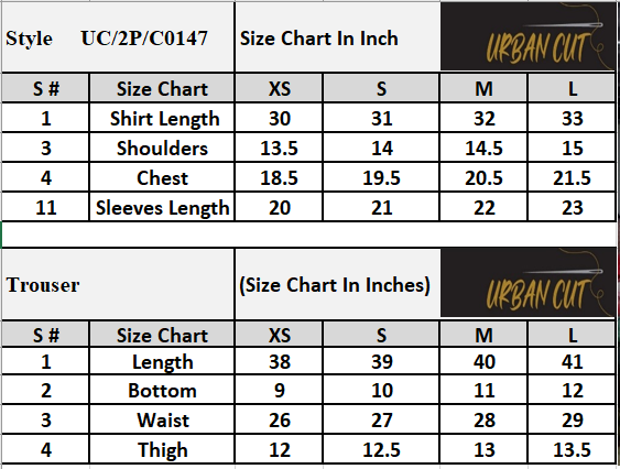 Product Size Chart