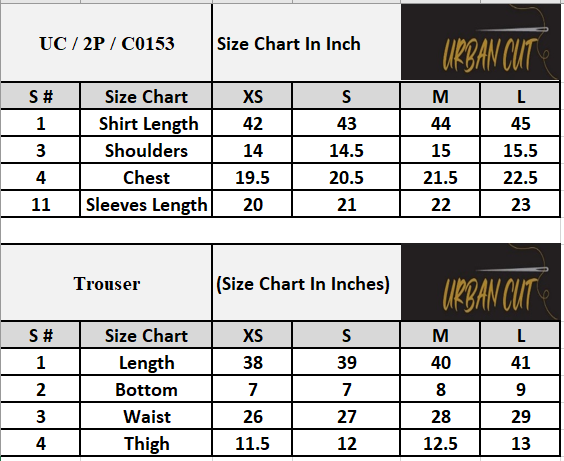 Product Size Chart