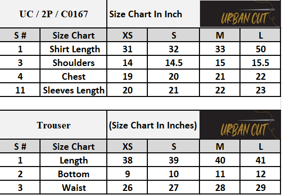 Product Size Chart