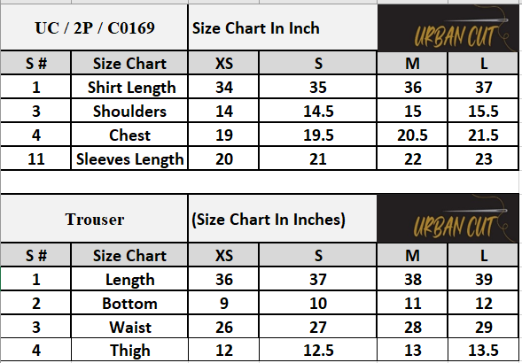 Product Size Chart