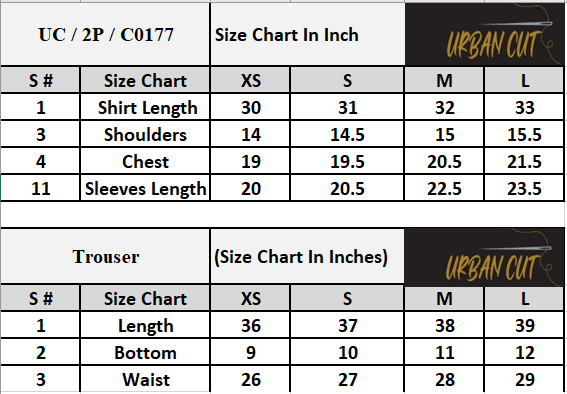 Product Size Chart