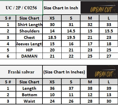 Product Size Chart
