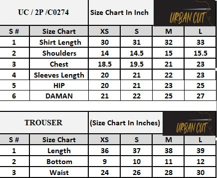 Product Size Chart