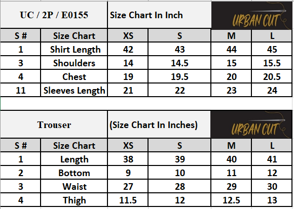 Product Size Chart