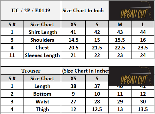 Product Size Chart