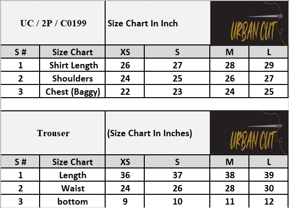 Product Size Chart