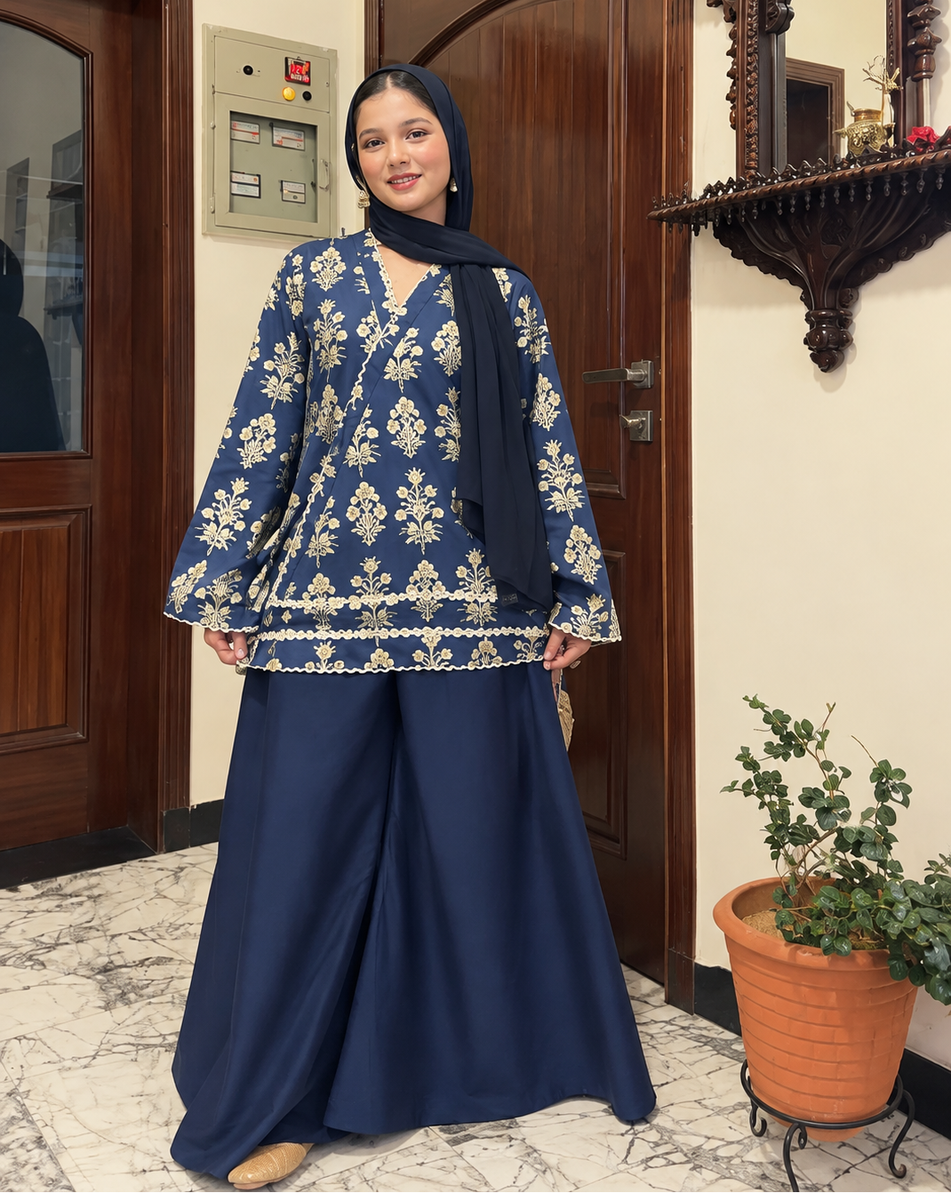 Embellished Cotton 2 Piece Co-Ord Set