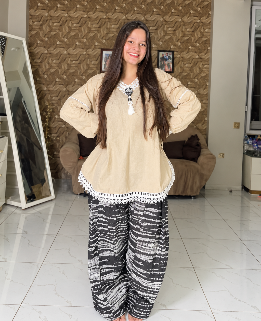 2 Piece Embellished Cotton Co-Ord Set
