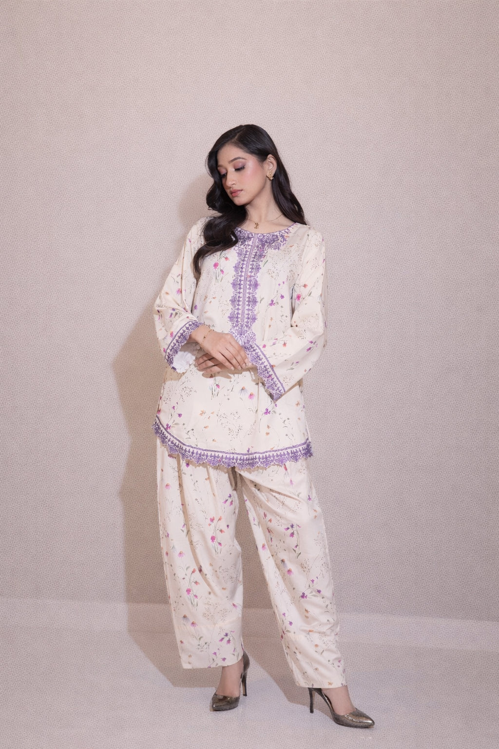 Embroidered Co-ord Set with Farshi Shalwar