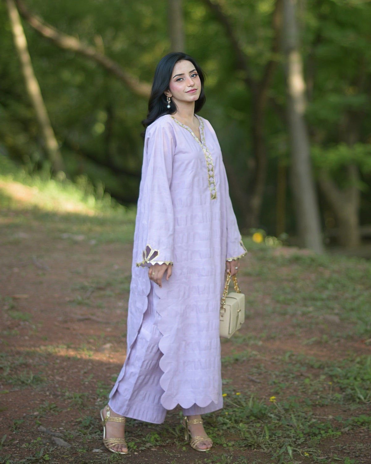 Cotton Seersucker 2-Piece Long Suit