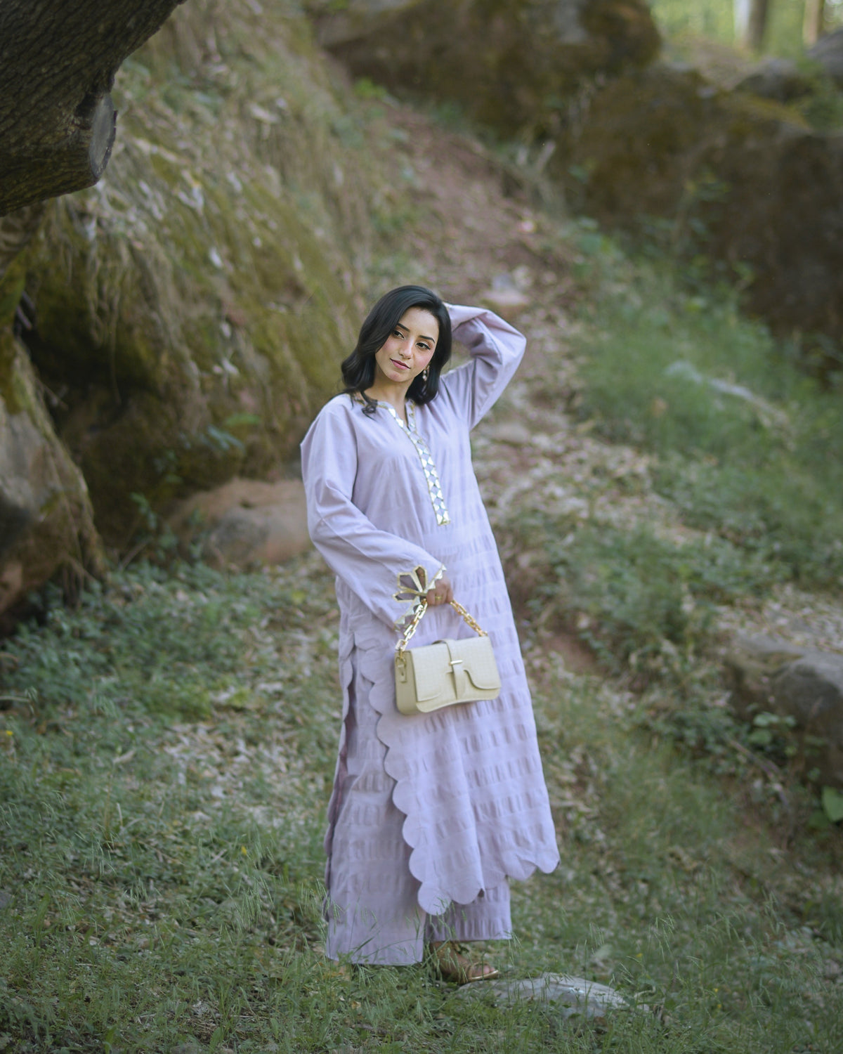 Cotton Seersucker 2-Piece Long Suit