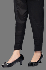 Jet Black Stitched Trouser with five Pleats – 100% Cotton