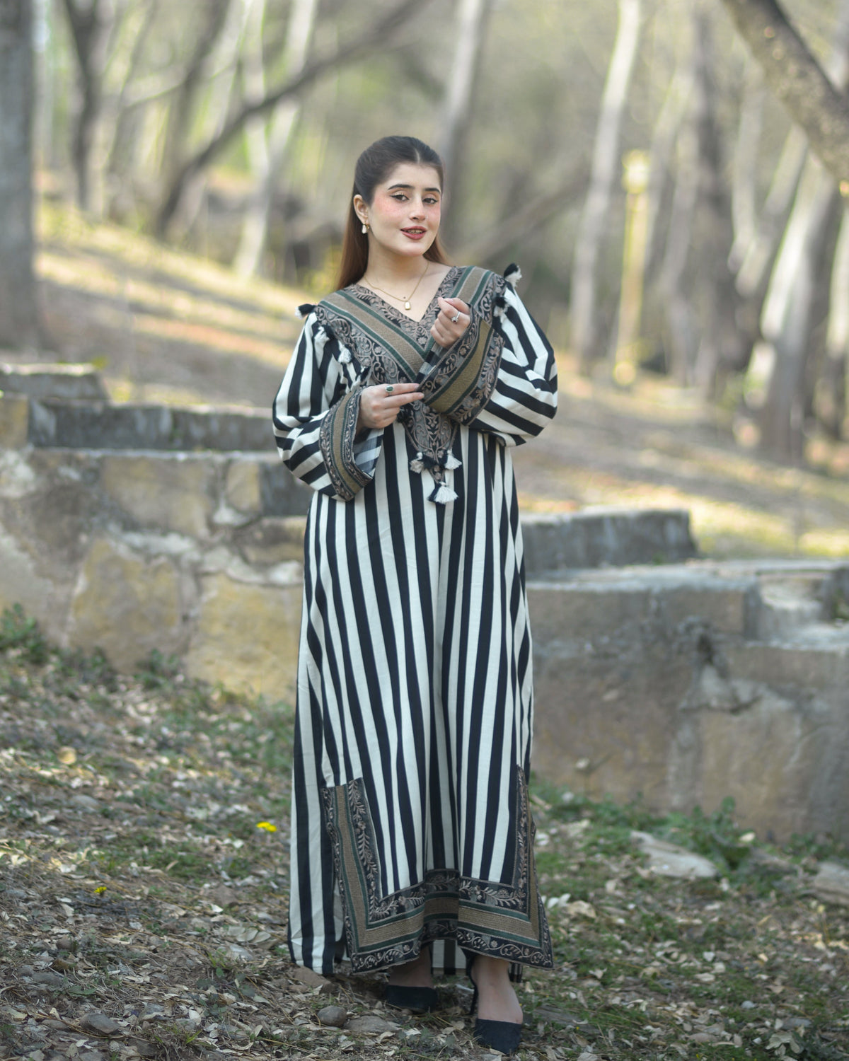 2 Piece Embroidered Cotton Long Co-Ord Set