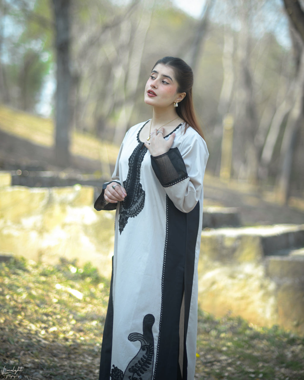 2 Piece Embroidered  Long Cotton Co-ord Set