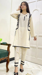 2-Piece Cotton Embroidered Dress Premium & Versatile