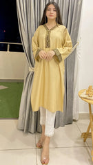 Sleek & Unique Design Cotton Embroidered Kurta 1 Piece