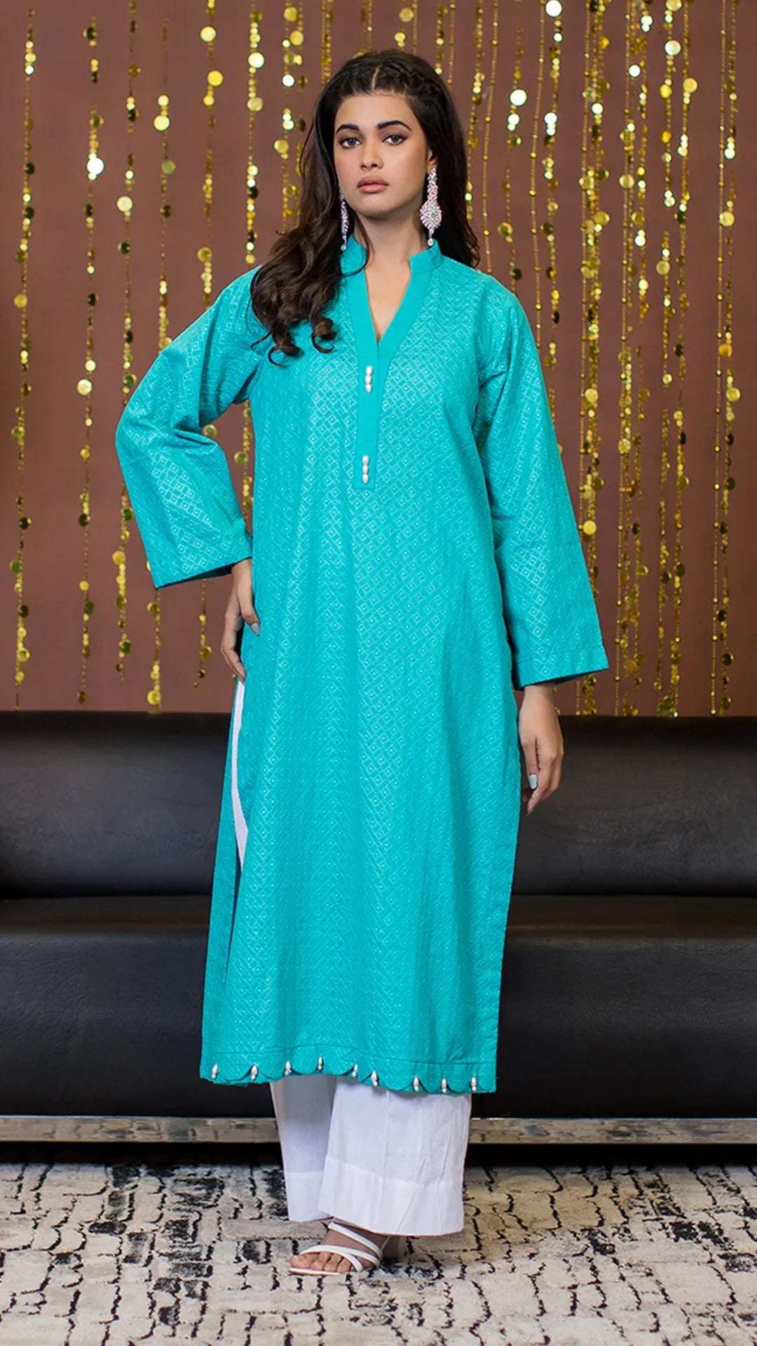 1 Piece  Cotton Chicken Kari Kurta