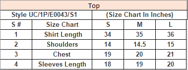 Product Size Chart