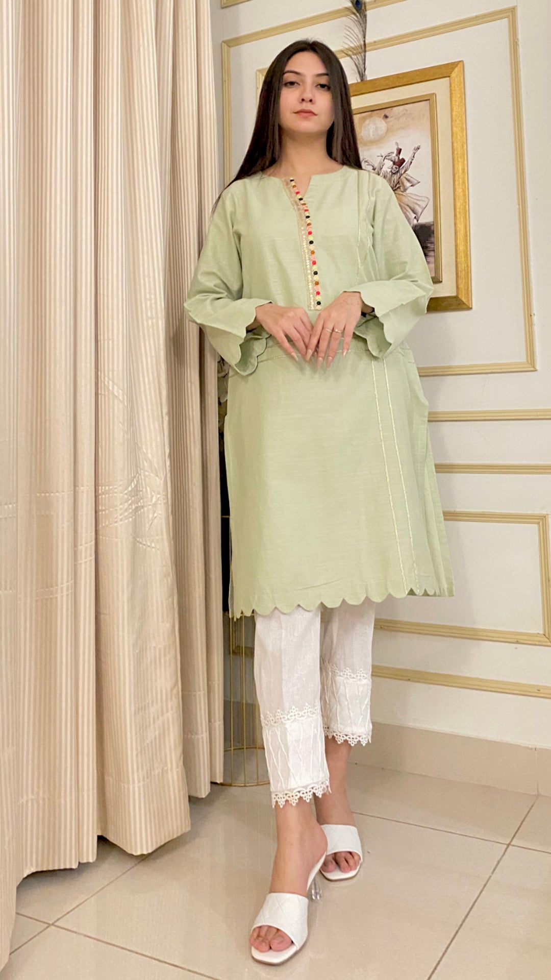Premium Cotton Embroidered Kurta 1 Piece