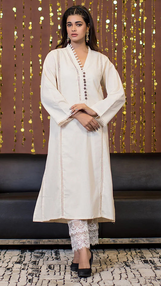 1 Piece Cotton Embellished Kurta