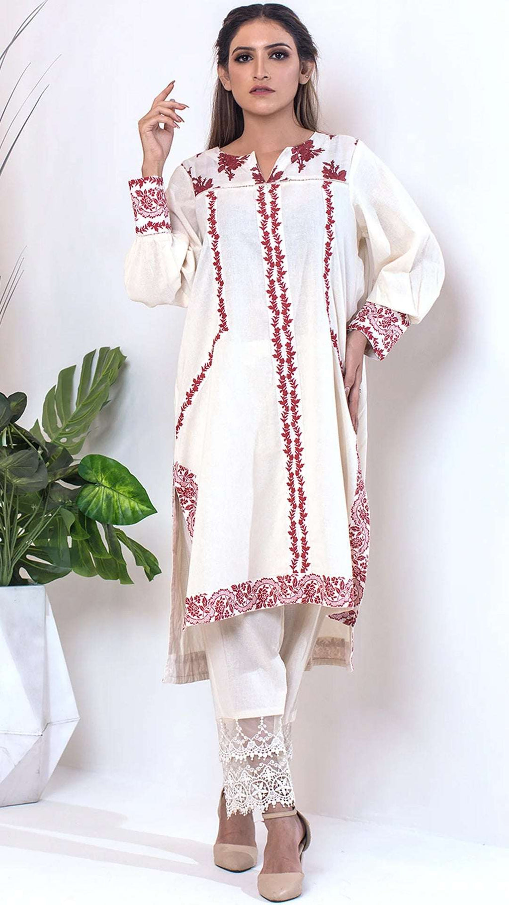 1 Piece Cotton Embroidered Co- Ord Set