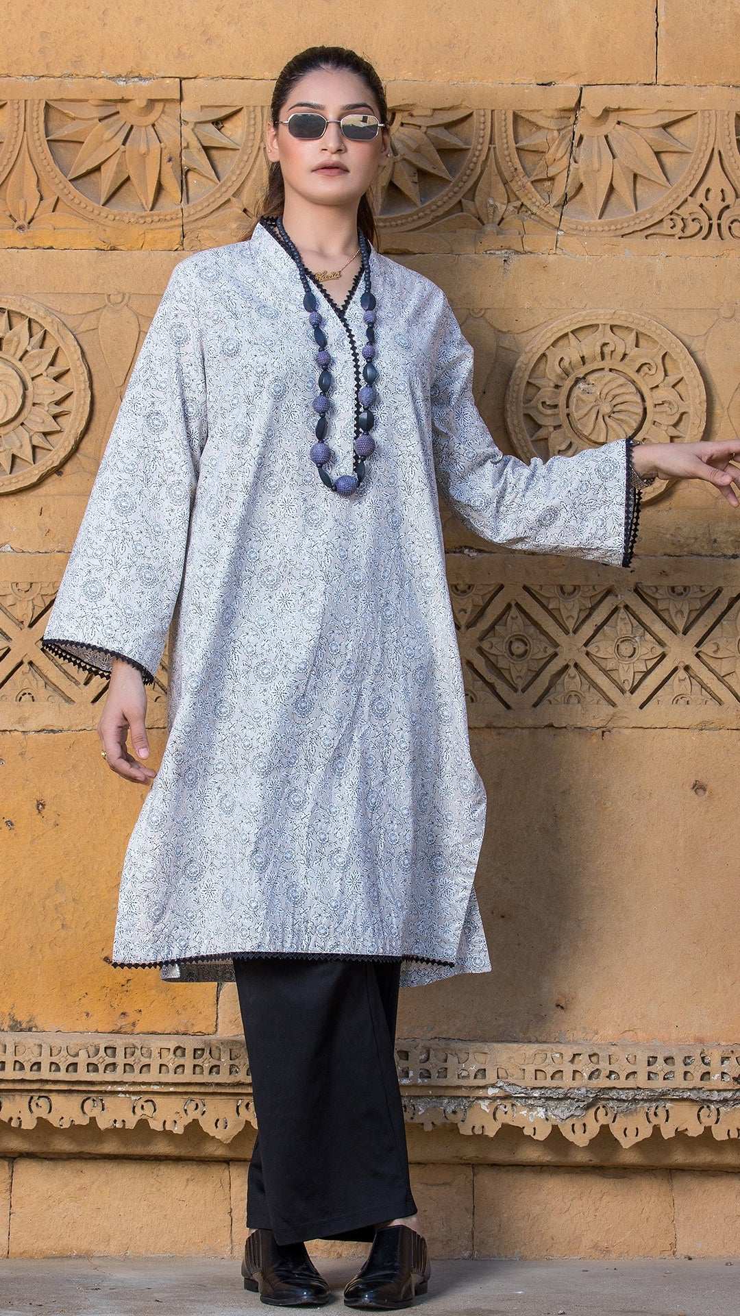 1 Piece Printed  Cotton Stitched Kurta