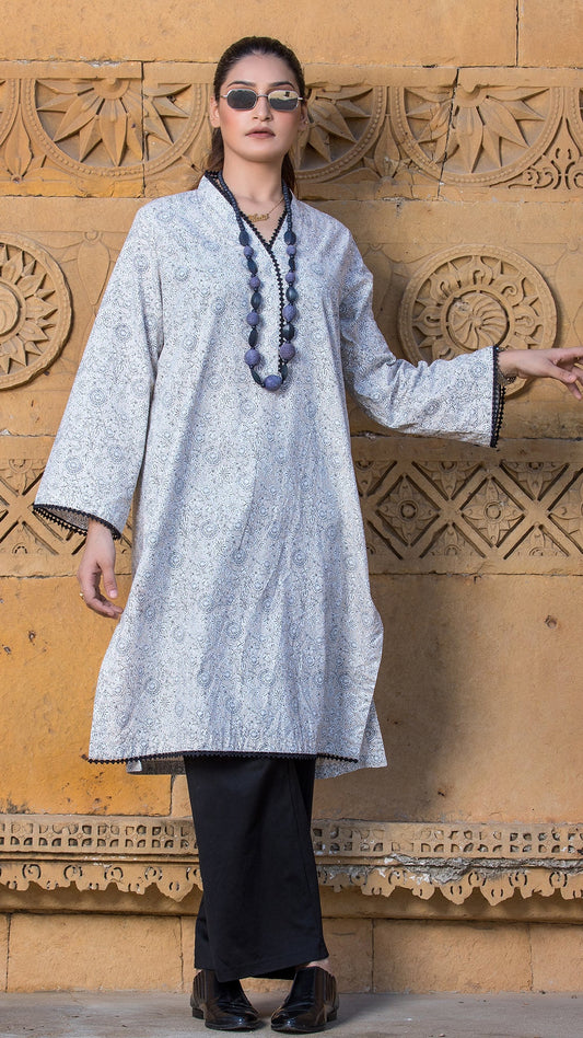 1 Piece Printed  Cotton Stitched Kurta