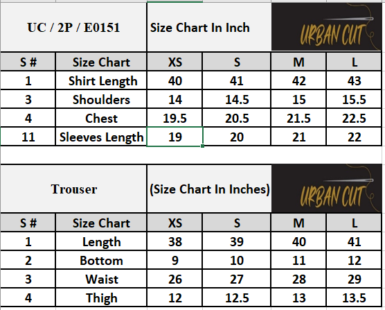 Product Size Chart
