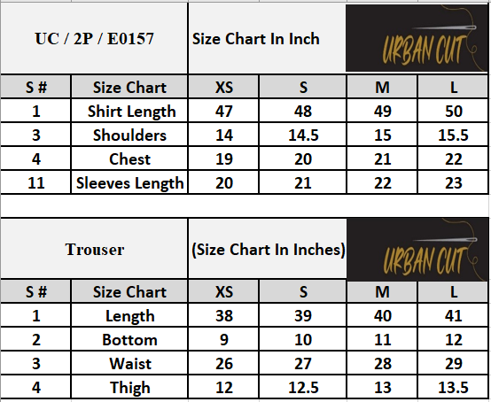 Product Size Chart
