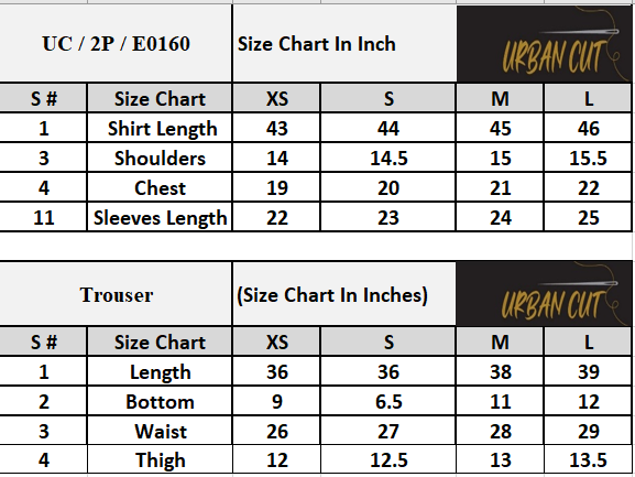 Product Size Chart
