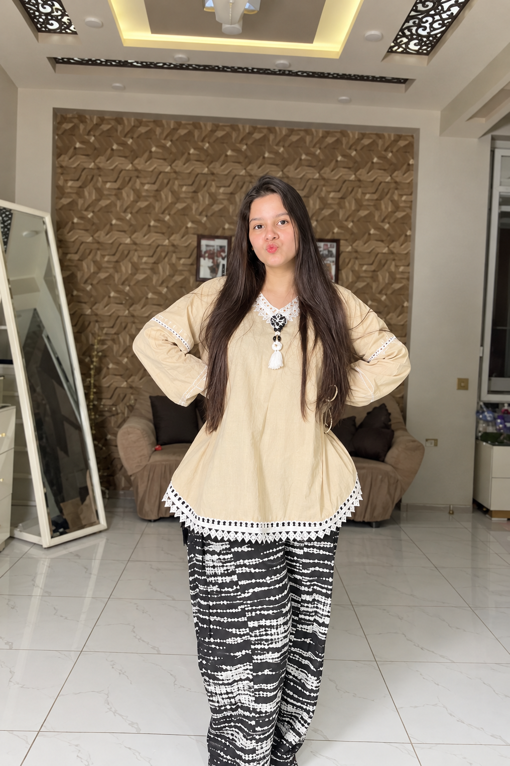 2 Piece Embellished Cotton Co-Ord Set