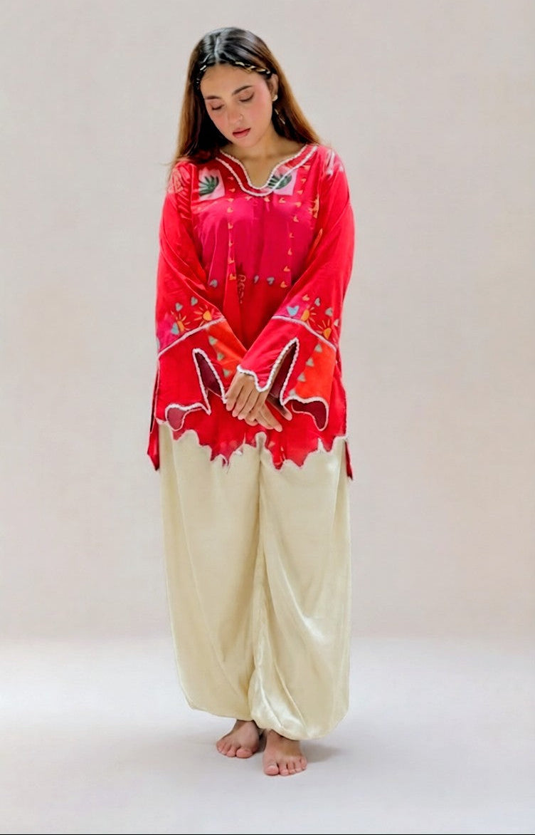 Cream Balloon Shalwar – Premium Soft Fabric