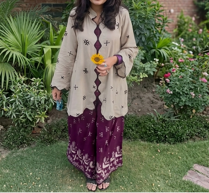 Printed Swiss Lawn 2 Piece Co-Ord Set