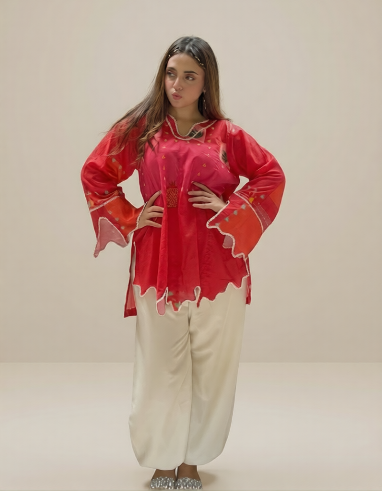 Printed Cotton 2-Piece Co-Ord Set with Balloon Shalwar