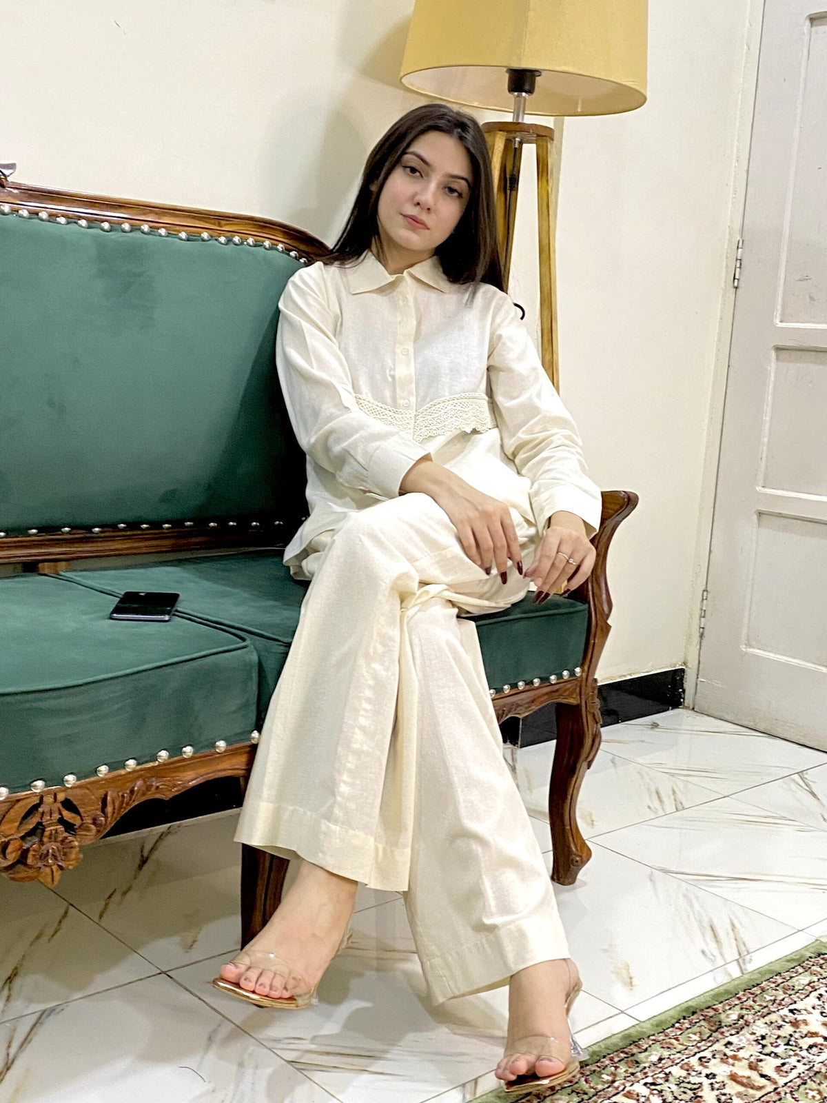 Sleek & Breathable Cotton Embroidered Shirt 1 Piece
