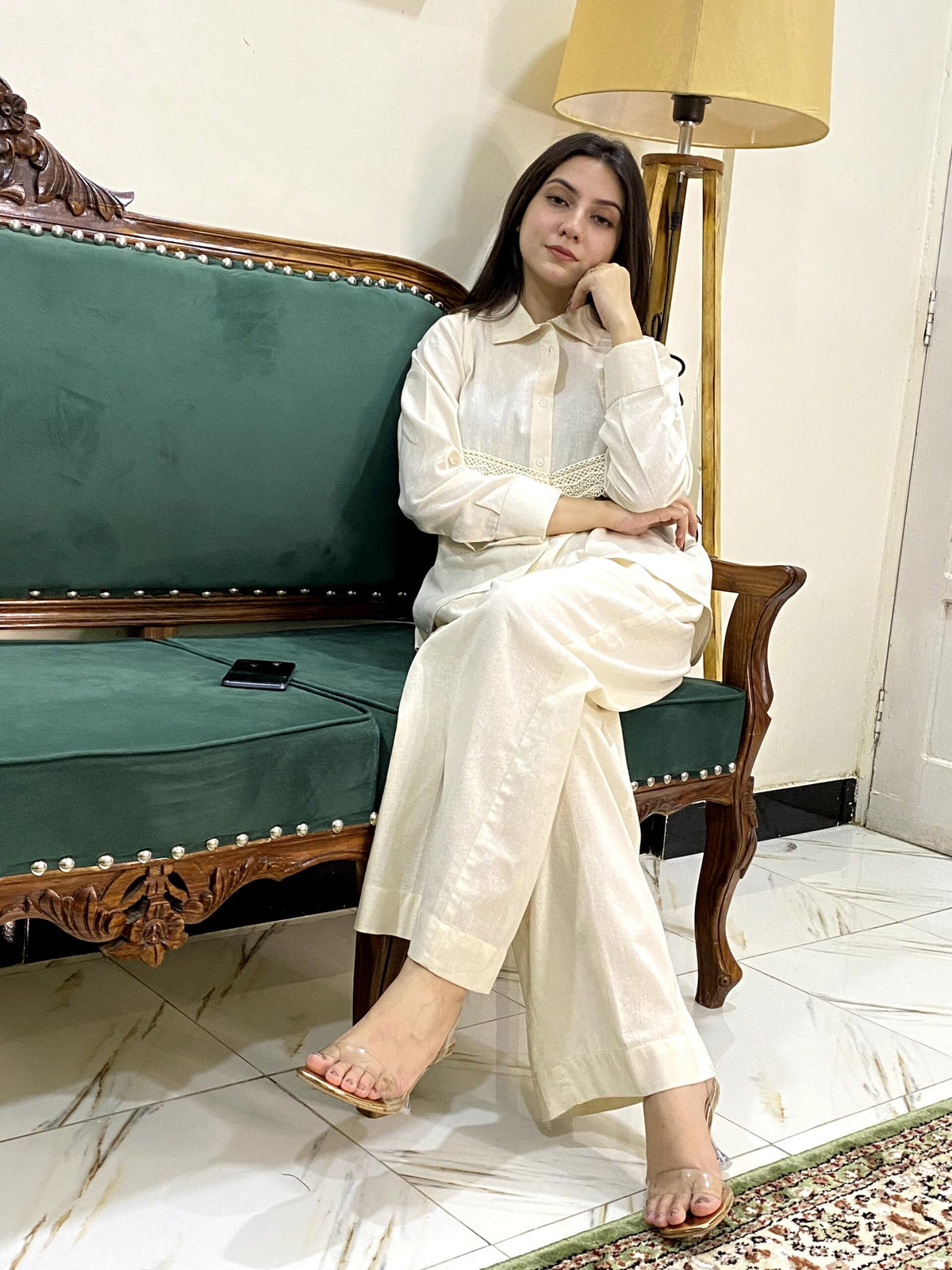 Sleek & Breathable Cotton Embroidered Shirt 1 Piece