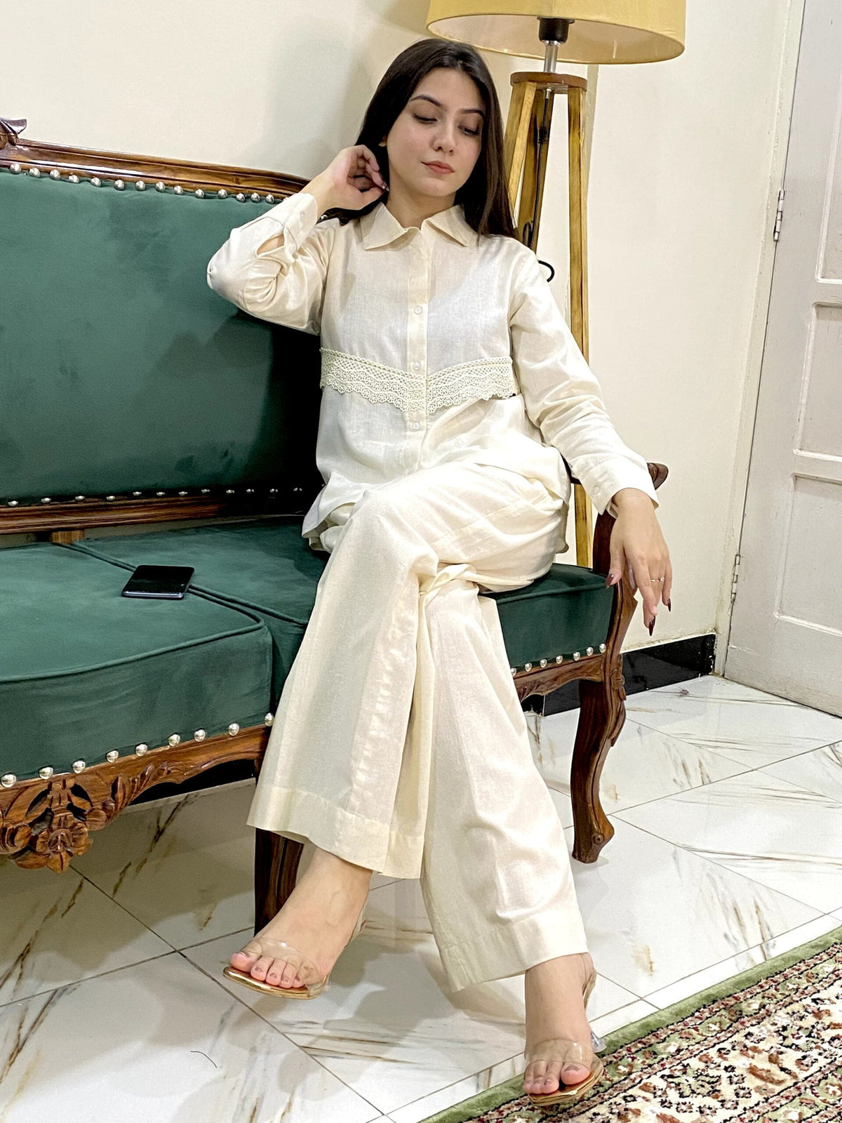 Sleek & Breathable Cotton Embroidered Shirt 1 Piece