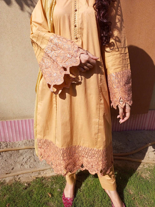 1 Piece Cotton Embroidered Kurta