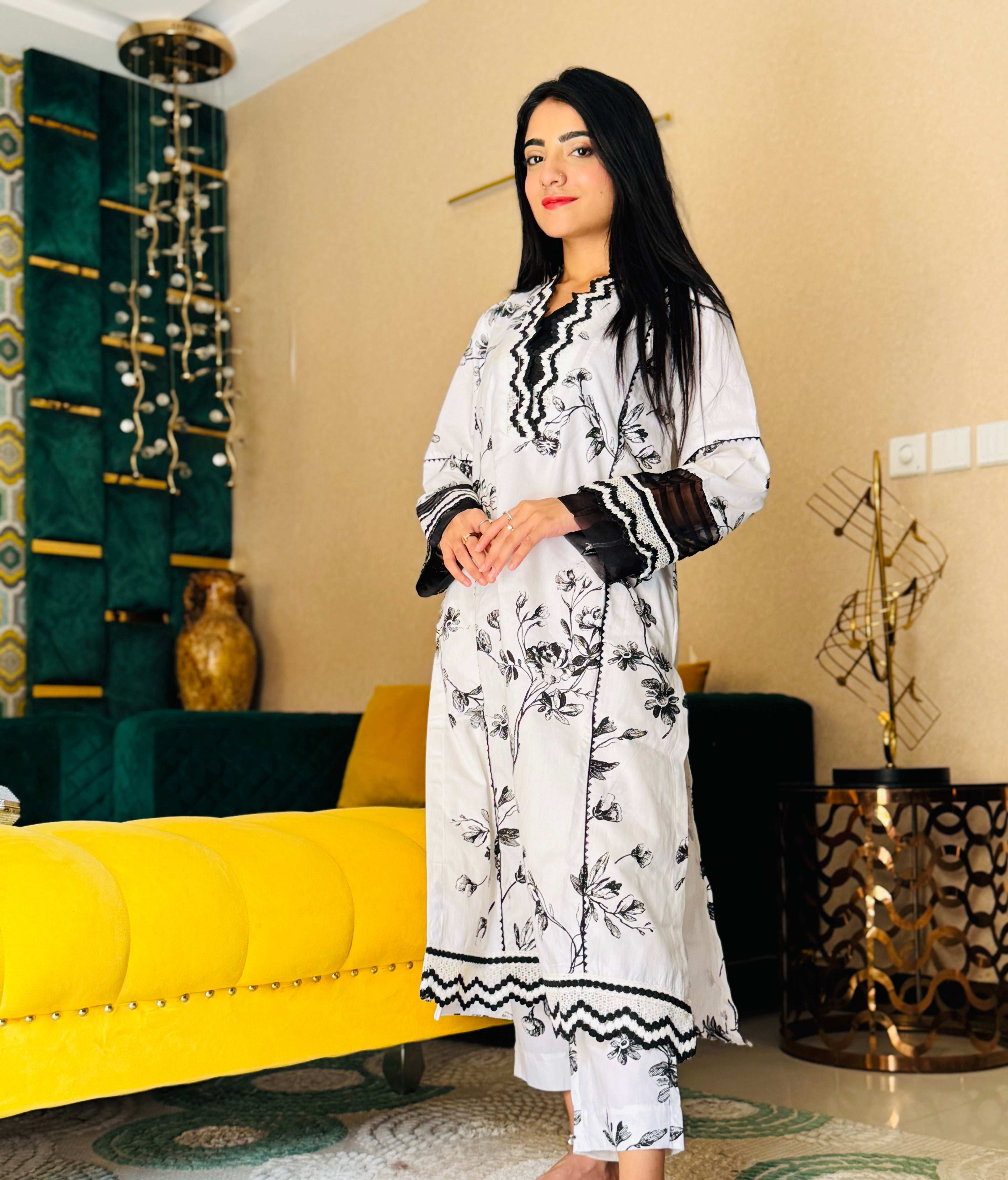 2 Piece Cotton Embroidred Suit