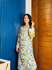 2 Piece Cotton Embroidered Suit