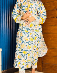 2 Piece Cotton Embroidered Suit